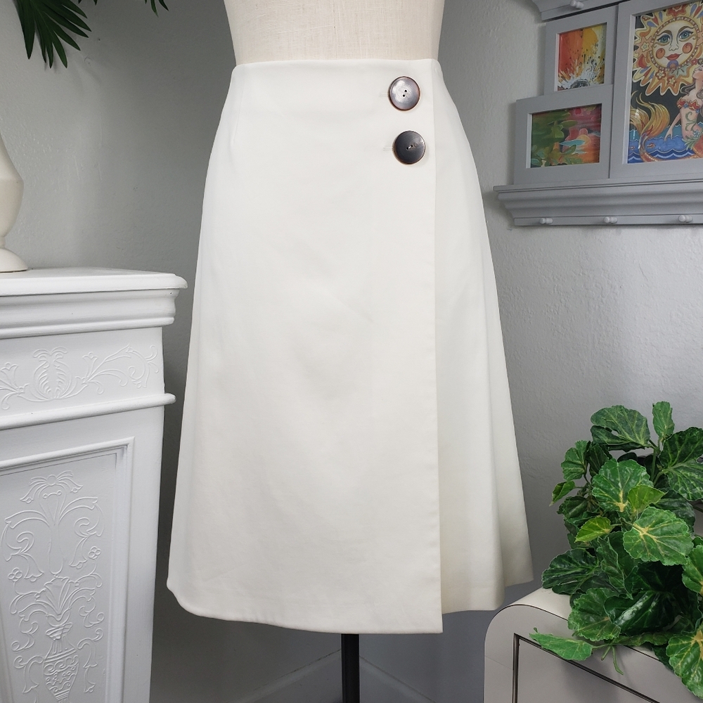Escada White Wrap w/ Buttons - Vintage Normcore Minimalist Luxury 40/10
